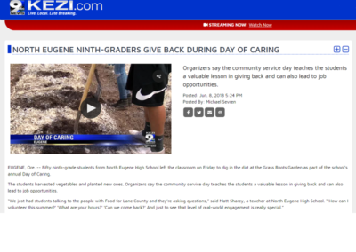 KEZI ABC: North Eugene Ninth-graders Give Back During Day of Caring