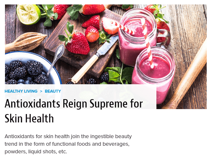 Natural Products Insider: Antioxidants Reign Supreme for Skin Health