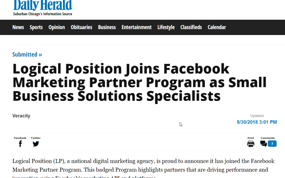 Daily Herald: Logical Position Joins Facebook Marketing Partner Program as Small Business Solutions Specialists
