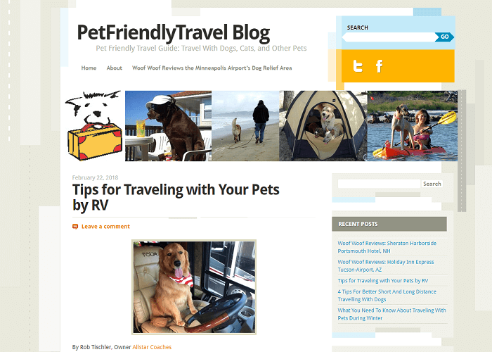 Pet Friendly Travel Blog: Tips for Traveling with Your Pets by RV