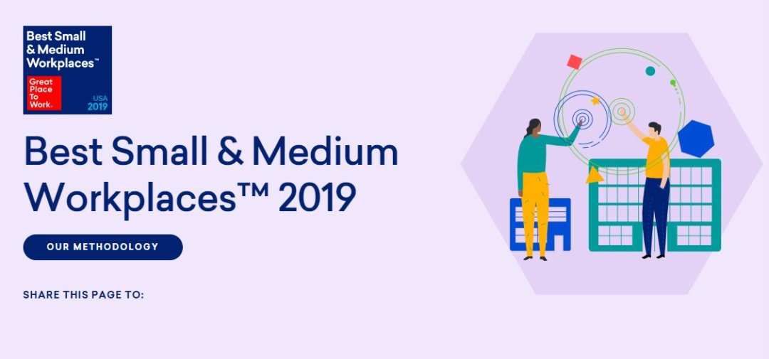 Great Places to Work: Best Small & Medium Workplaces™ 2019