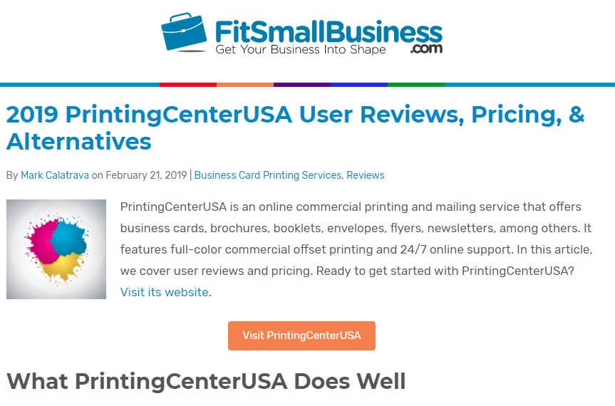 FitSmallBusiness: 2019 PrintingCenterUSA User Reviews, Pricing, & Alternatives