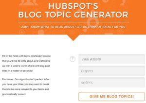Hubspot Blog Topic Generator - Real Estate