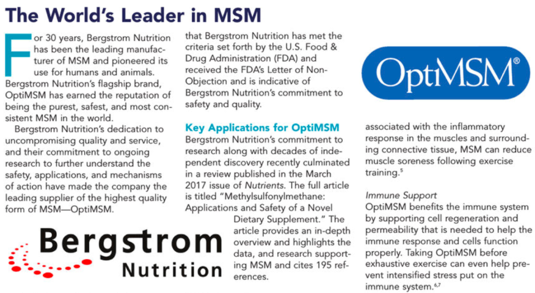 Nutrition Industry Executive: The World’s Leader in MSM