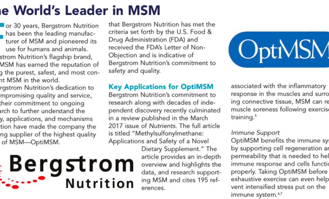 Nutrition Industry Executive: The World’s Leader in MSM
