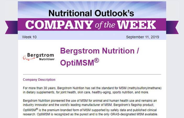 Nutritional Outlook Company of the Week