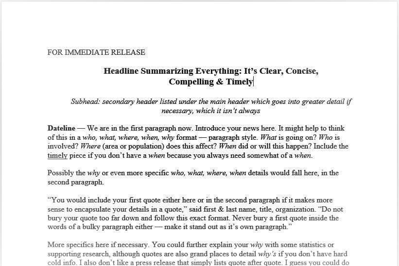 press release headline capitalization press release headline capitalization