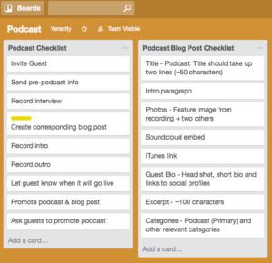 Sample Trello board for ChalkTalk