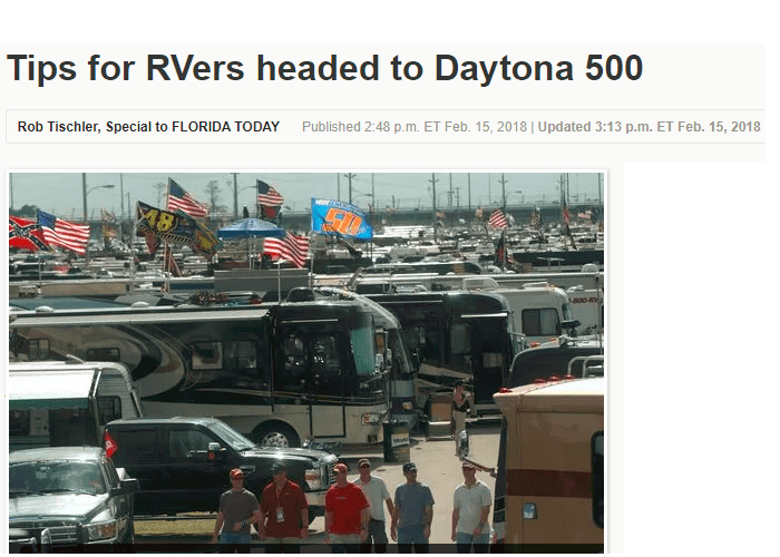 Florida Today: Tips for RVers headed to Daytona 500