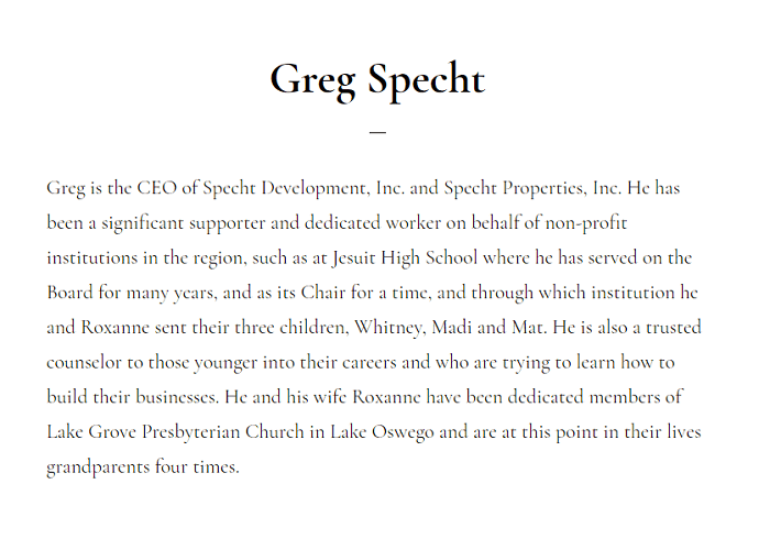 Faber Institute: Greg Specht