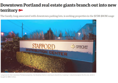 Portland Business Journal: Downtown Portland real estate giants branch out into new territory